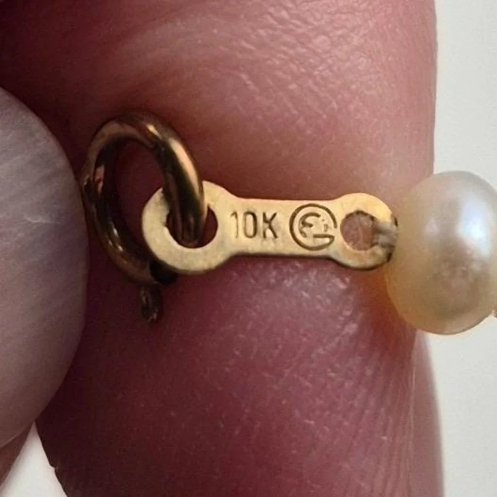 Vtg 10K Gold Pearl Bracelet 7.25